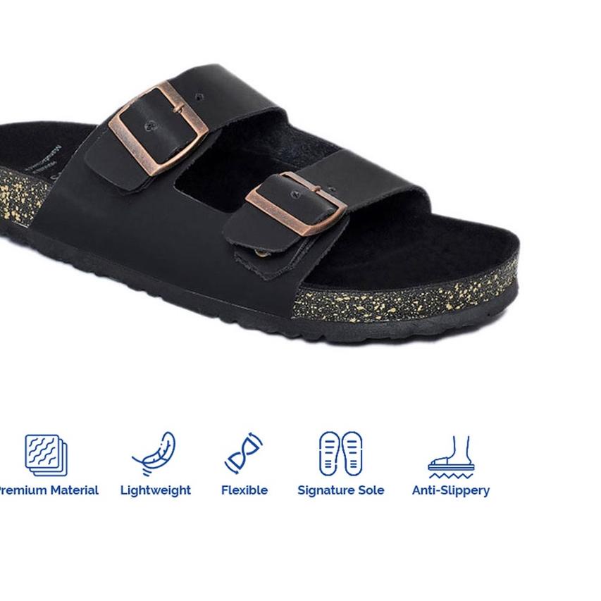 ۝ Sandal Jepit Pria Footstep Footwear – Octa Black ☂