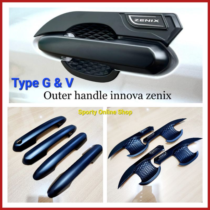 Handle Outer Innova Zenix Hitam Dop Diamond