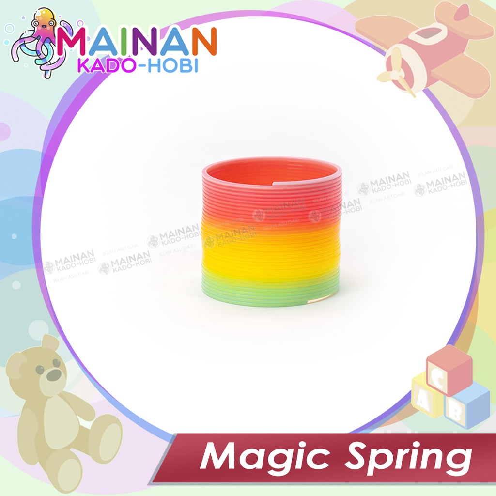 HADIAH KADO MAINAN EDUKASI TRADISIONAL ANAK PEGAS SLINKY MAGIC SPRING RAINBOW