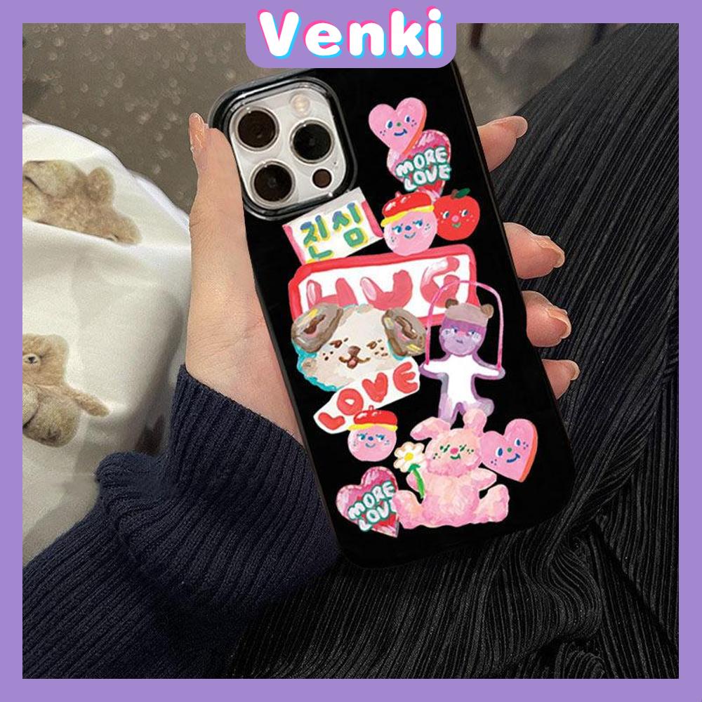 iPhone Case Soft TPU Glossy Black Pink Candy Case Cute Puppy Camera Protection Shockproof For iPhone 14 13 12 11 Pro Max 7 8 Plus X XR