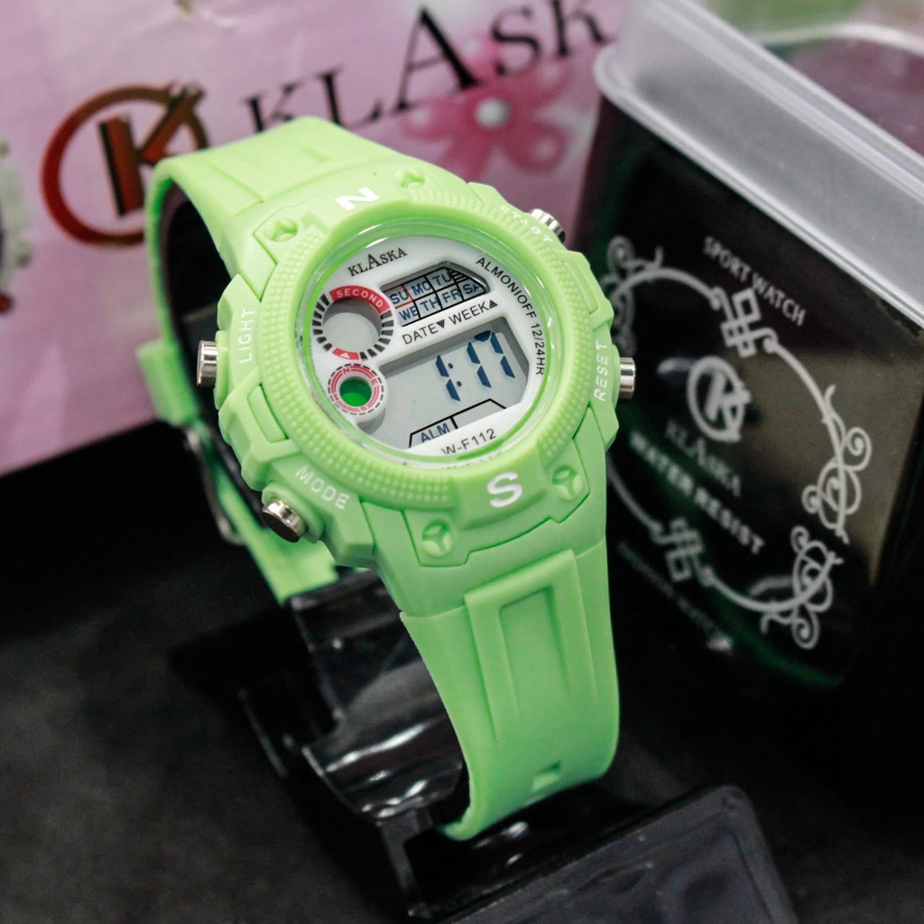 JAM TANGAN TERBARU CEWEK/COWOK KLASKA W-F112/ JAM TANGAN KLASKA WATCH ORIGINAL/ WATERRESISTENT INCLUDE BOX