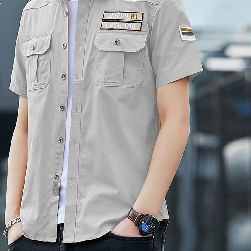 ☉ Kemeja Lengan Pendek Pria Hem Casual Barry Baju Pria Distro ✶