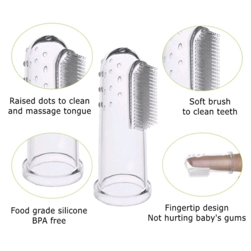 SIKAT GIGI Bayi Finger Tooth Brush Silikon Jari Baby Newborn Lidah Gusi Silicone