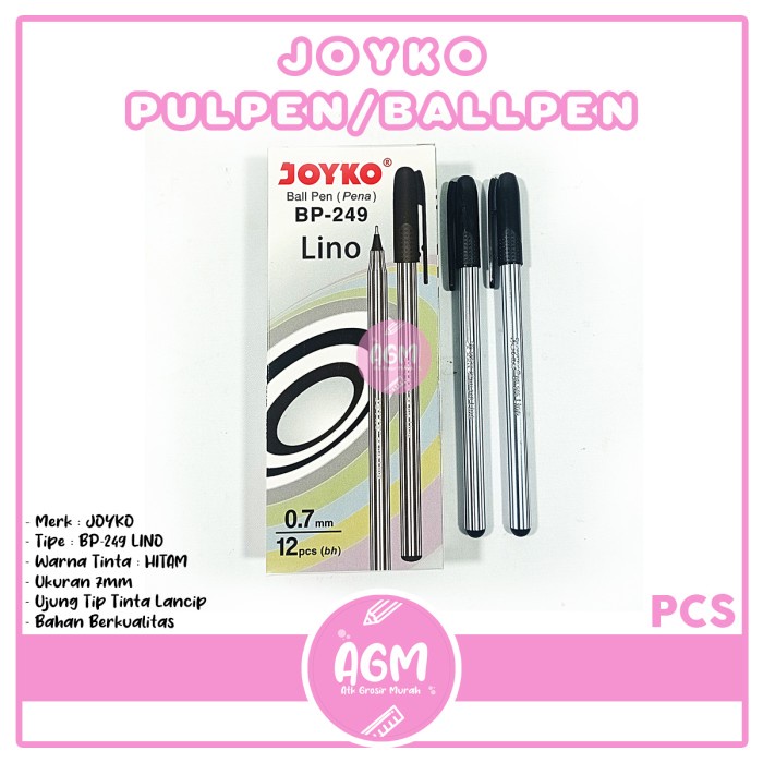 

JOYKO - Pulpen Ballpen Merk Tipe BP-249 Lino Hitam - Lusin