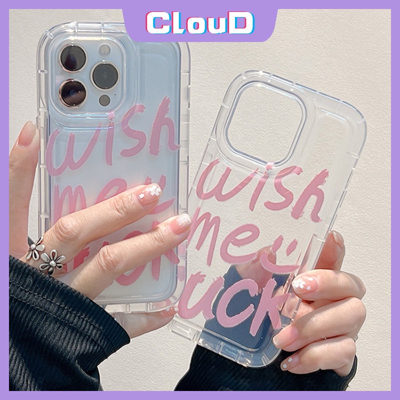 Ins Fashion Graffiti Letter Clear Case Kompatibel Untuk iPhone 7Plus 11 13 14 12 Pro Max XR 6 8 6s Plus X XS Max Lembut TPU Airbag Shockproof Phone Cover