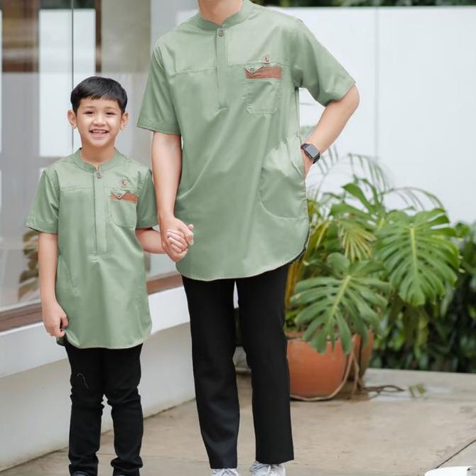 ✷ Koko pakistan couple ayah dan anak Hijau Sage ✯
