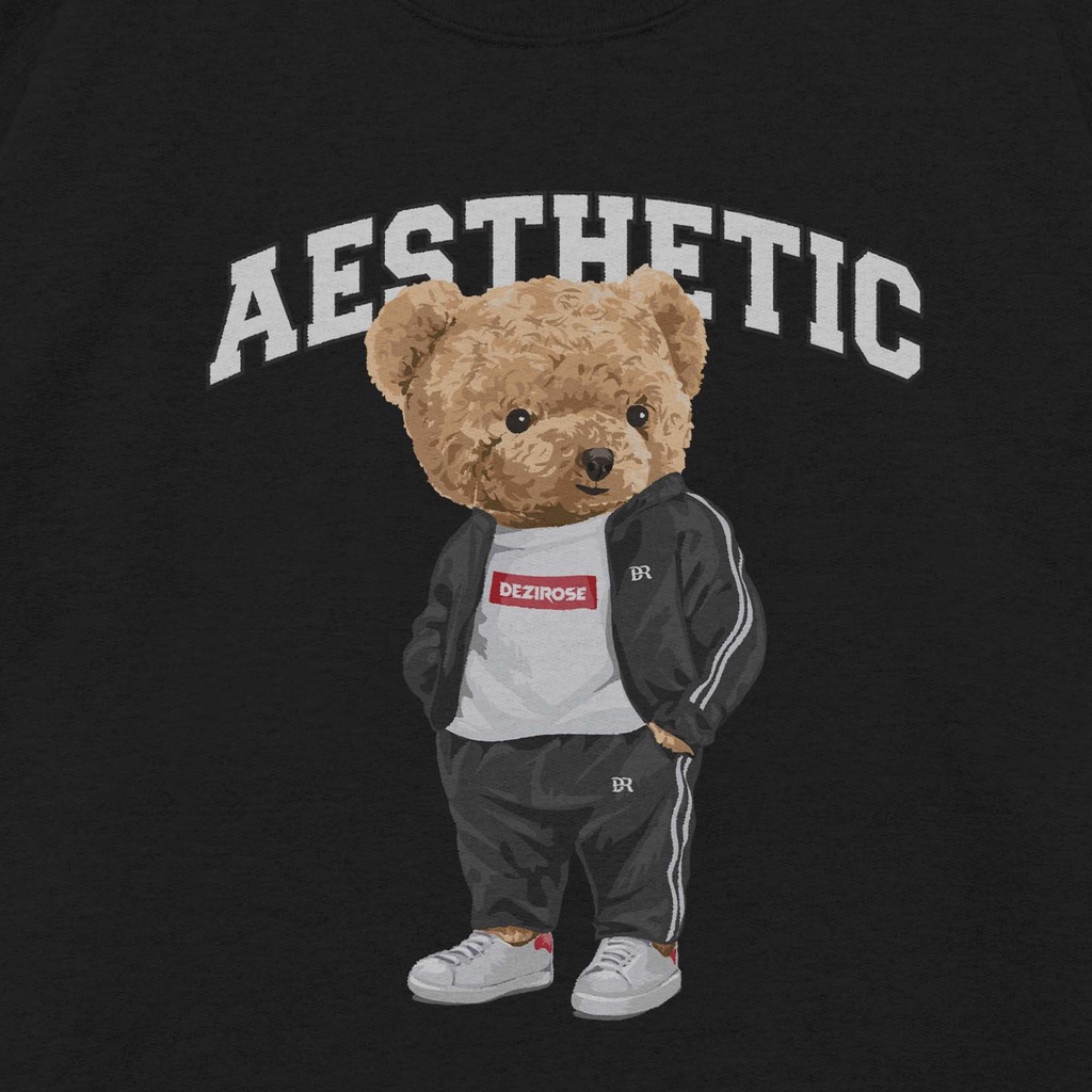 DEZIROSE Sweater Crewneck Bear Series Pria &amp; Wanita Distro Fleece Tebal Premium Size M-XXL