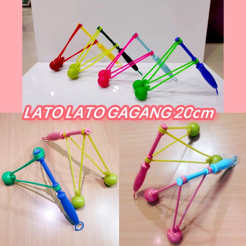 Lato Lato Gagang Ukuran 20cm  /Mainan Latto Bola Etek Etek Lato Lato Viral Tek Tek
