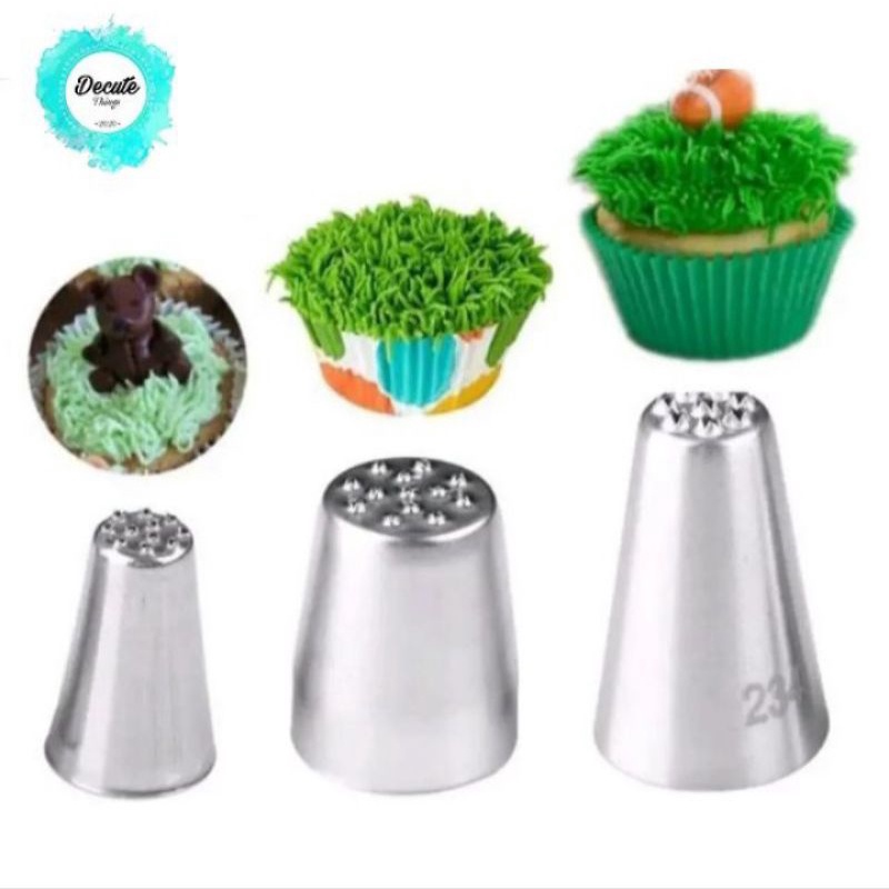 1 Set isi 3 Spuit Rumput/ Spuit Bentuk Rumput/ Spuit Mie