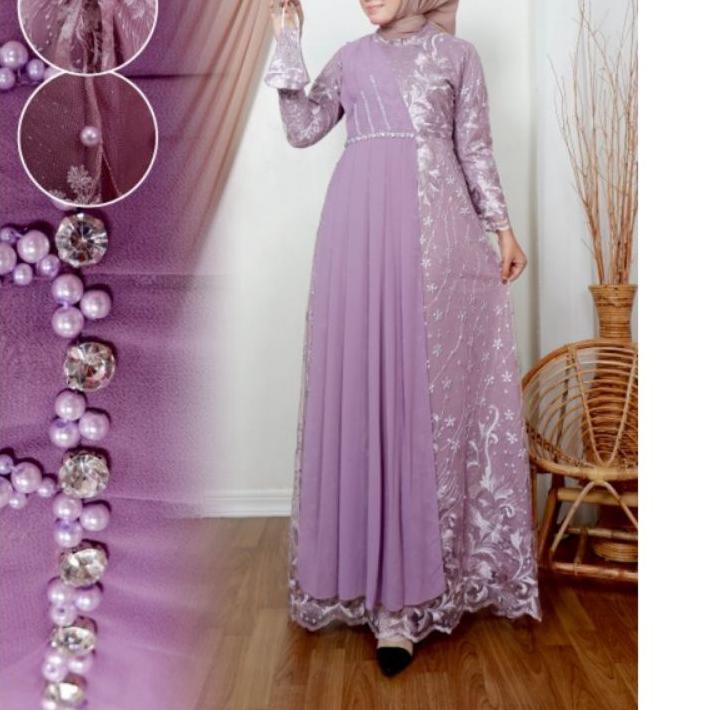 PROMO Gamis Brukat Tearu Baju Wanita Jumbo Abaya Kebaya Dress Muslim  Camila Kamila Naila  Syari Rem