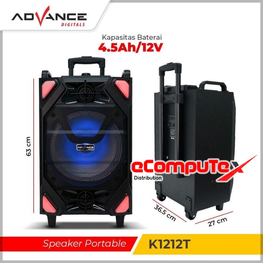 SPEAKER KARAOKE ADVANCE 12&quot; K-1212T SPEAKER BLUETOOTH KARAOKE 12 INCH K1212T GARANSI RESMI