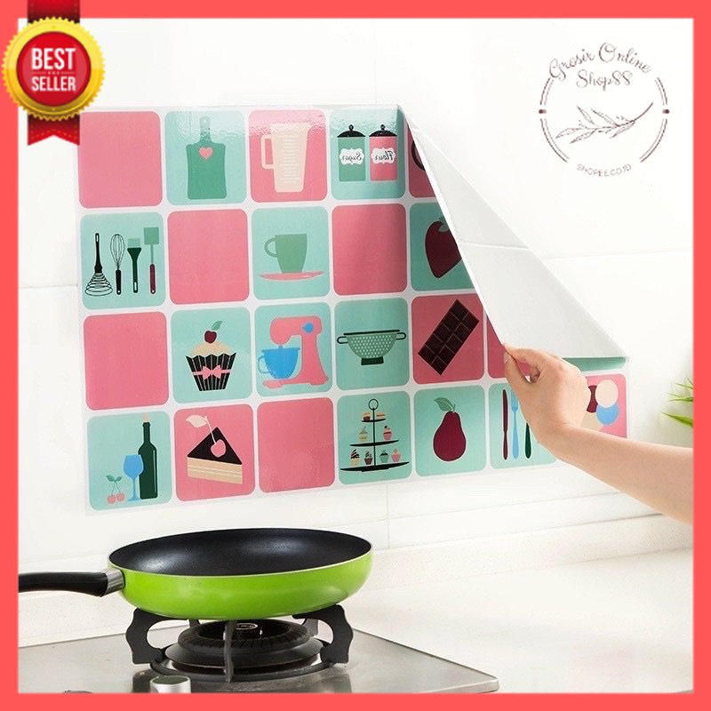 GOS -C413- Stiker Dinding Dapur Anti Minyak - Wall Sticker Kitchen - Stiker Tempel Pelindung Dinding Dapur