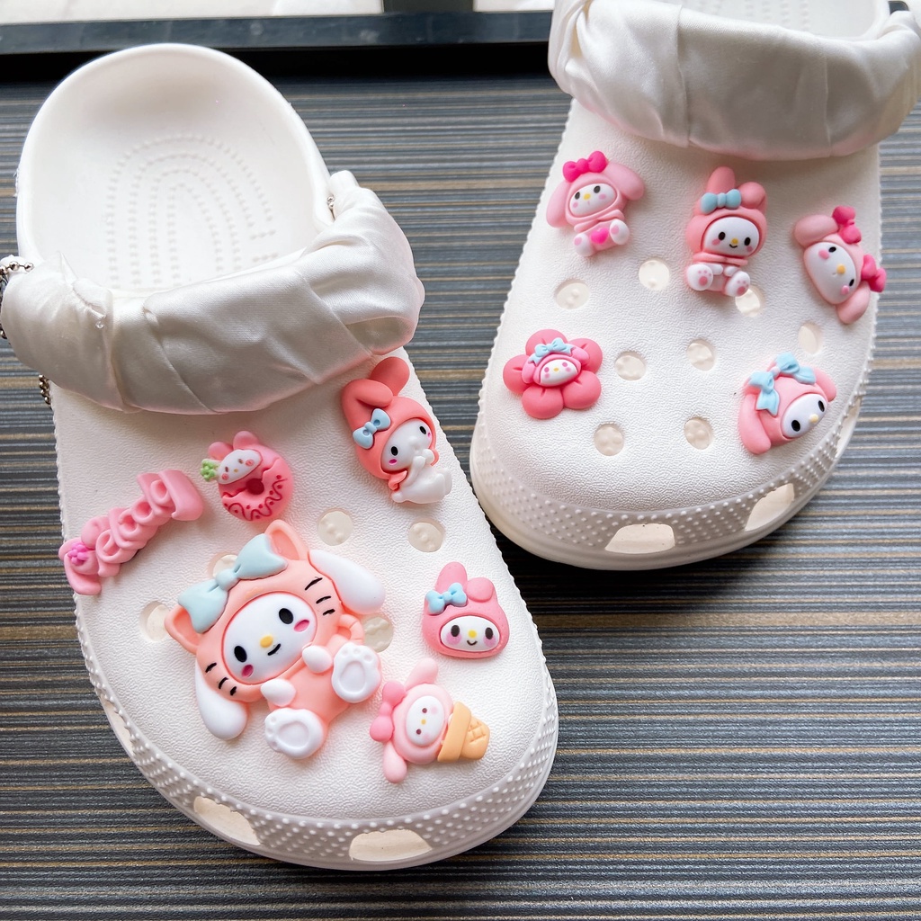 @shinydiy 11pcs My Melody Crocs Jibbitz Shoes Charm Sandal Aksesoris Sepatu Hias【aksesoris wanita】