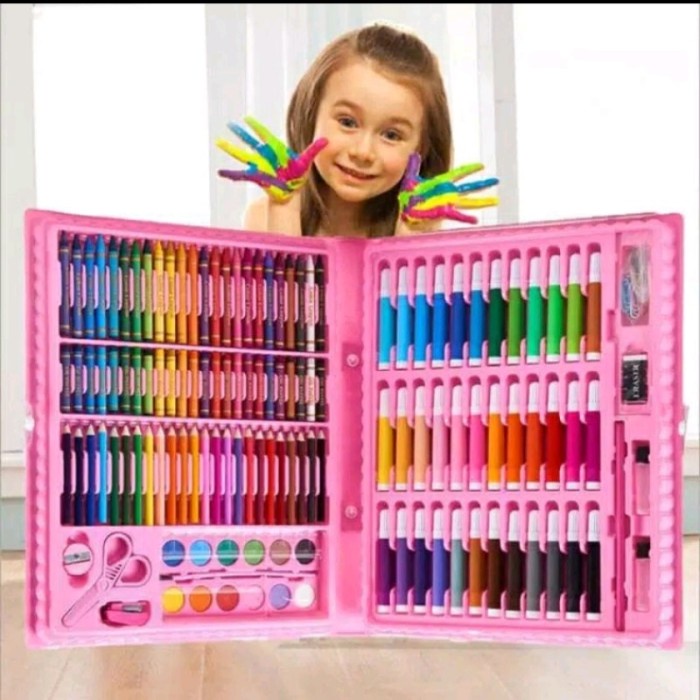 

Terlaris Crayon Set Spidol Set Pensil Warna Set Coloring Set 150 Pcs Alat Tulis