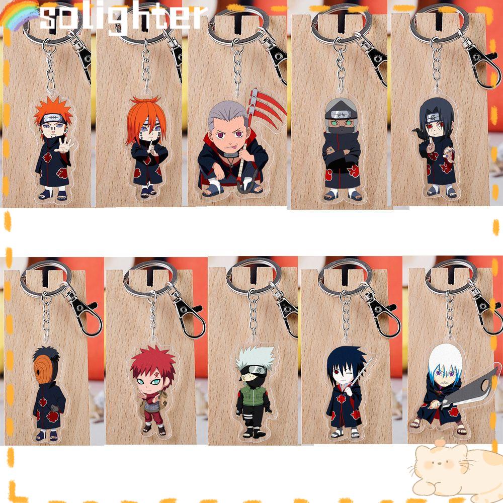 Gantungan Kunci SOLIGHTER Hadiah Acrylic Bening Sasuke/itachi/Kakashi