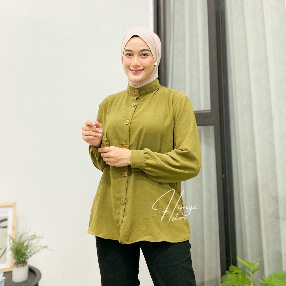 Kemeja Polos Wanita Big Size Ukuran S M L XL AIRFLOW CRINCLE Blouse