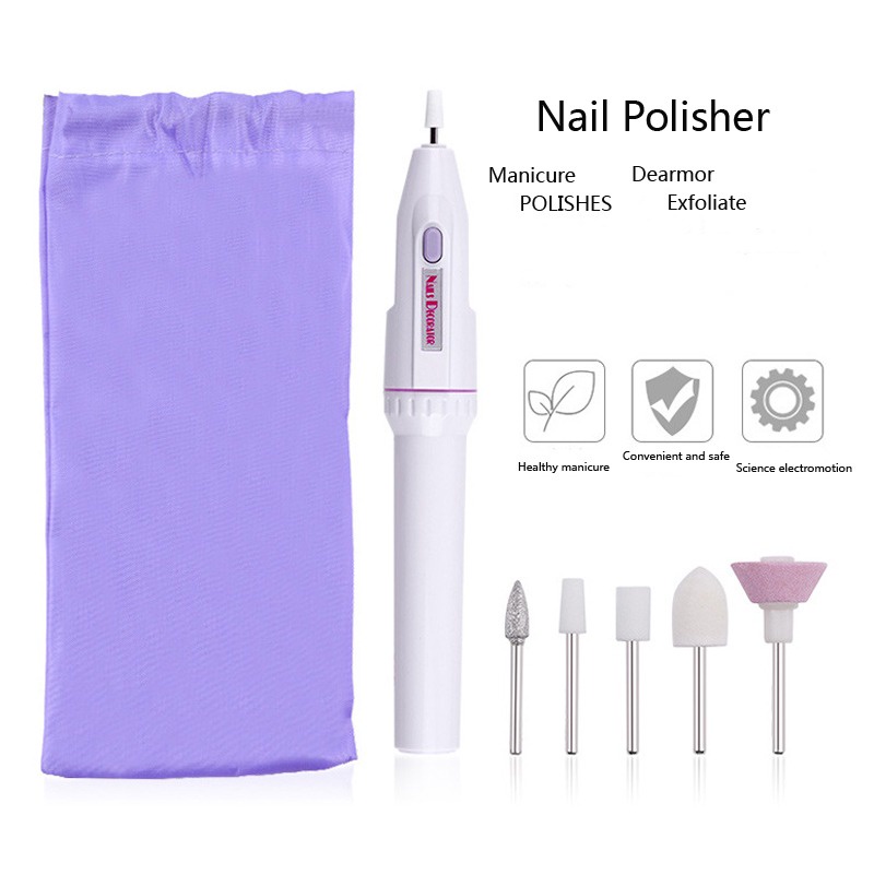 5in1 Mesin Kikir Pemoles Pengkilap Kuku Elektrik Electric Mini Motorized Nail Polisher 5 Kepala