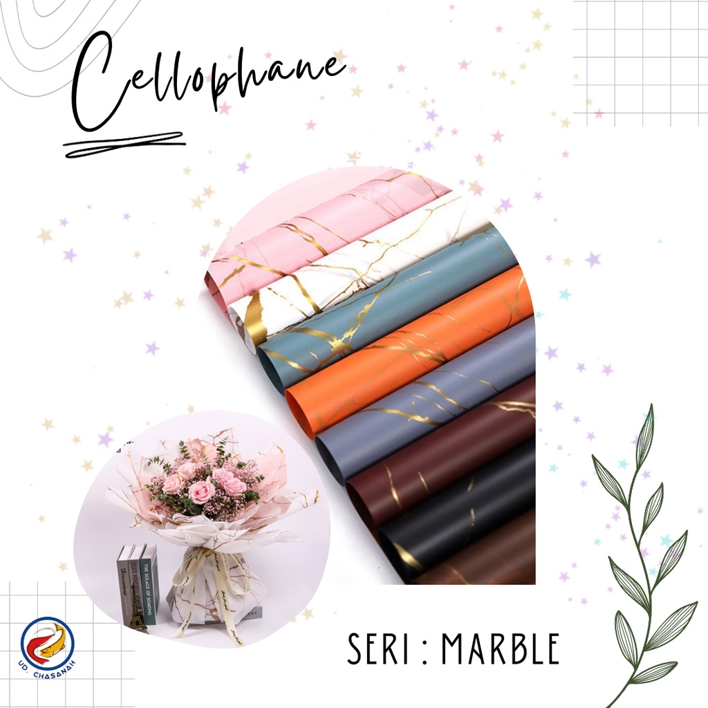 

[ 20 Lembar ] CELLOPHANE MARBLE FLOWER WRAPPING PAPER (ECER DAN PACK ) MOTIF MARMER KERTAS BUKET BUNGA FLORIST BOUQUET KOREAN PAPER FOWER