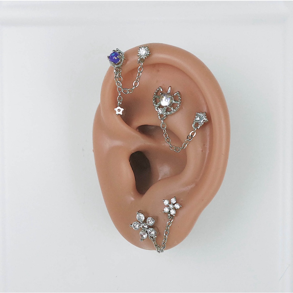 1685 / 1686 -  (HARGA 1 BIJI) ANTING PIERCING KARAKTER TINDIKAN HELIX TRAGUS - STAINLESS STEEL