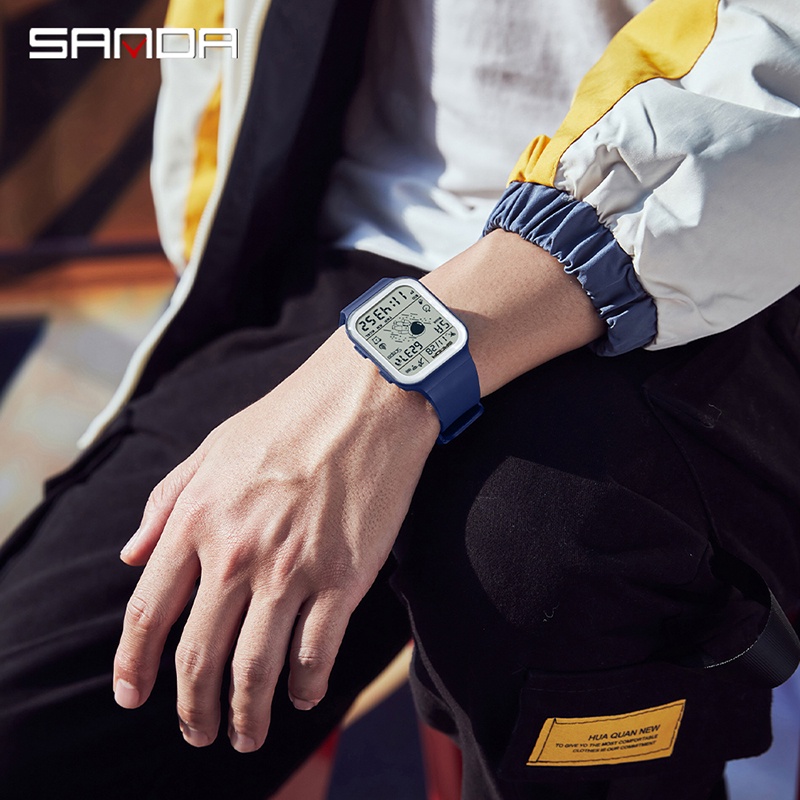 SANDA 6101 Jam Tangan Pria Wanita Digital EL Backlight Sport Watch Anti Air WATCHKITE WKOS