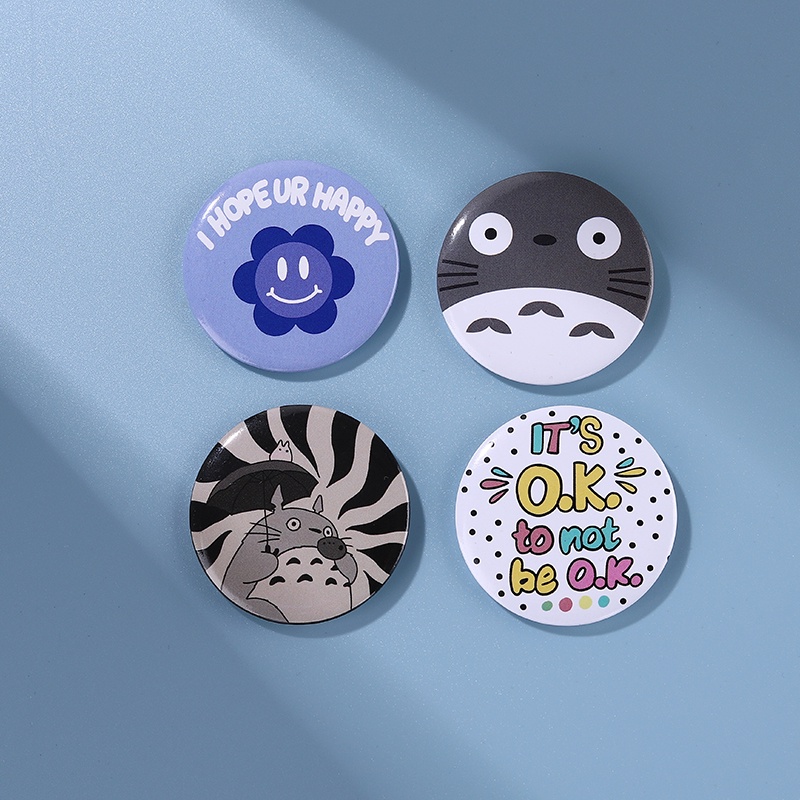 Kartun Totoro Tinplate Bros Hope To Be Happy Lapel Pin Anda Tercinta Lencana Hadiah Untuk Teman Kostum Aksesori Perhiasan