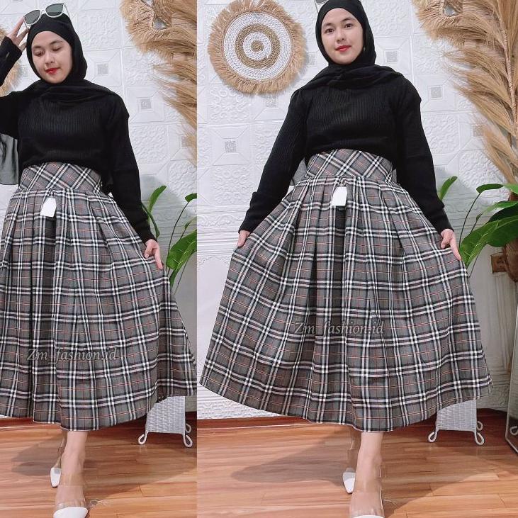 ℗ Rok Flanel 7/8 / rok midi / rok kotak kotak / Rok Flanel Kotak ➥