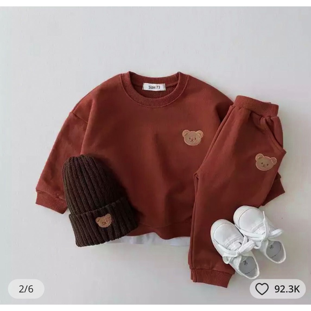 BEFAST - ZFS OOTD ONESET WANITA KILA / HUNTER BEAR KID ONE SET SWEATER JOGGER PANTS / Oneset Kids Terbaru / Pakaian Santai Casual Anak Perempuan / Set Atasan Sweater+Celana Panjang / Outfit Anak Jalan-jalan / Setelan Anak Motif / OOTD Baju Anak Tidur