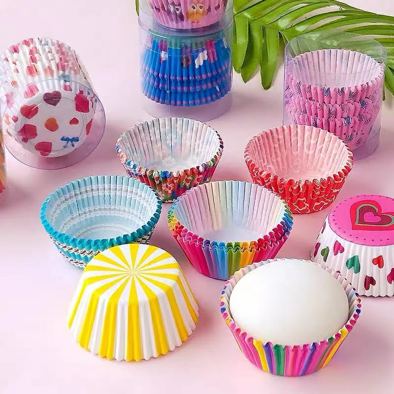 100pcs Muffin Colorful Cupcake Paper Cups Cake Baking Box Cup Case Cup Cake baking paper