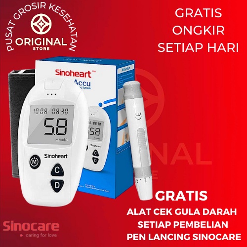 PEN LANCING DEVICE SINOCARE AUTOCLICK / PENA LANCET BEKAM / PEN AMBIL DARAH FREE ALAT CEK GULA DARAH