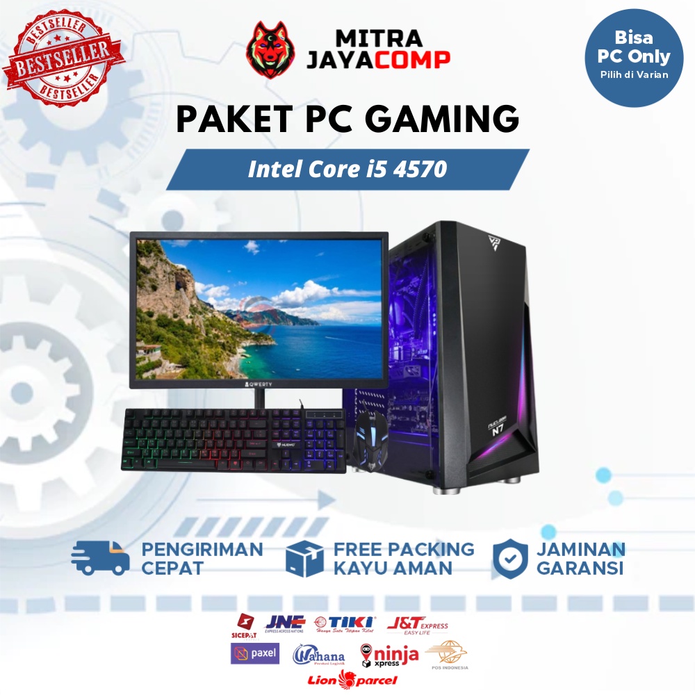 PC Gaming Fullset Core i5 4570 VGA GTX 750 TI Ram 8GB HDD 500GB + Monitor LED 24 inch komputer gaming full set