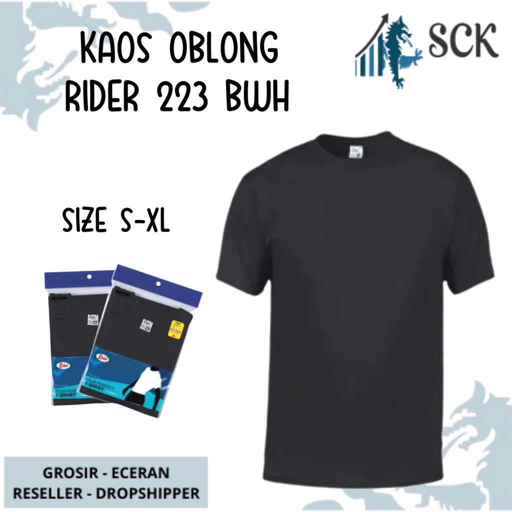 Kaos Blong RIDER 223 HITAM Pria Krah Blong T-Shirt R223Bwh / Kaos RIDER R 223 Bwh Krah O Neck - sckmenwear GROSIR