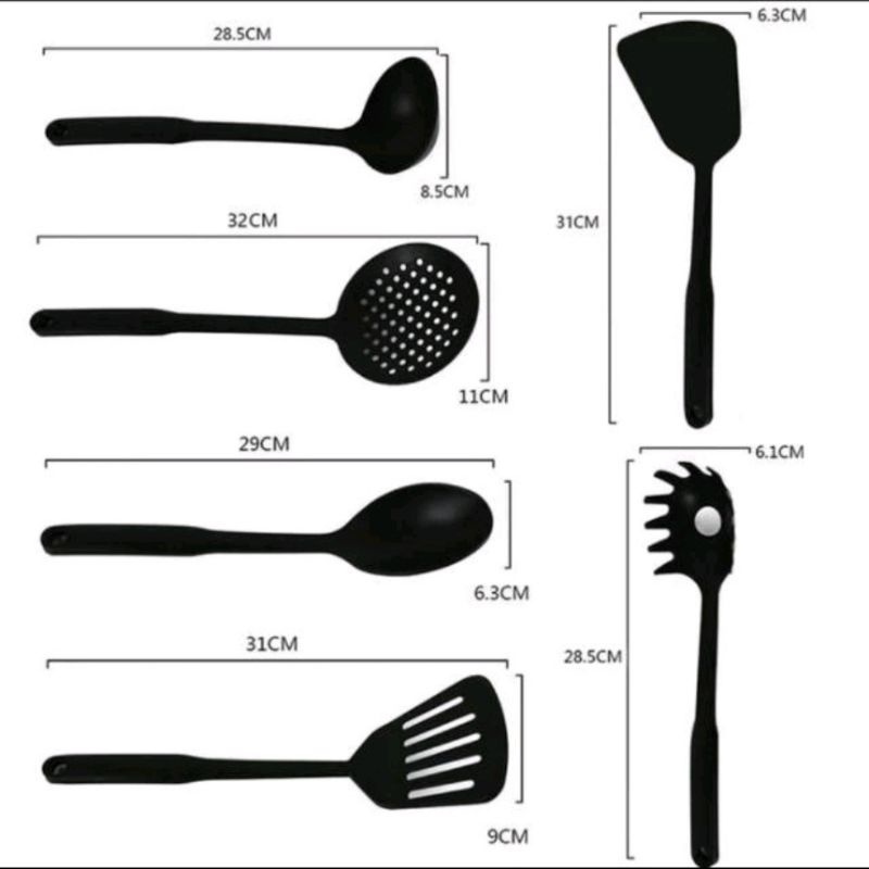 spatula set  isi  6 pcs / Sutil set isi 6 pcs sodet nyloon kitchen set