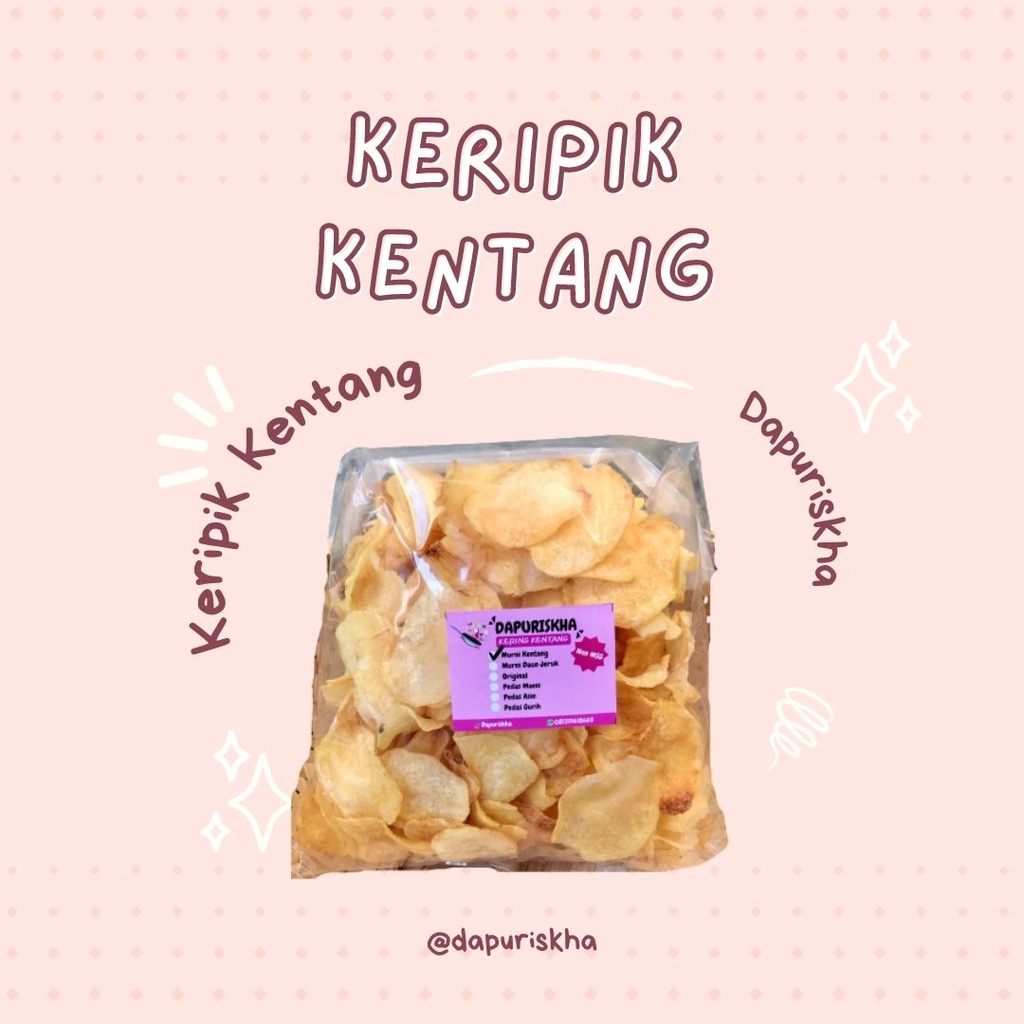 

Keripik Kentang Non MSG Super Krispy ukuran sedang