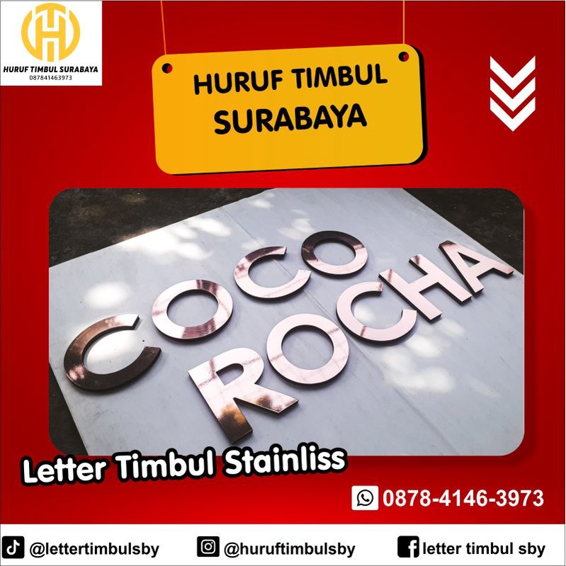 Jual Letter Stainles Letter Timbul Stainless Huruf Timbul Murah Dekorasi Caffe Toko