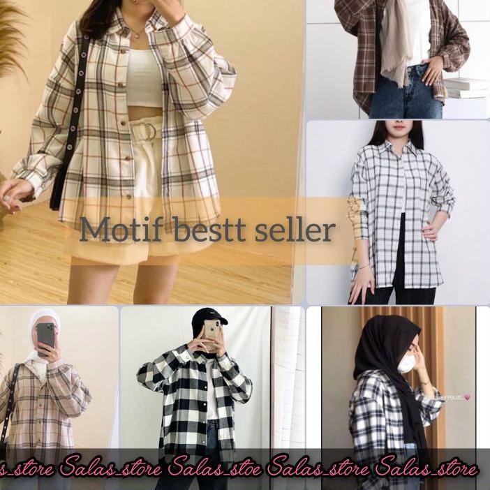 Berkualitas  KIMBERLY KEMEJA FLANEL OVERSIZE//KEMEJA FLANEL WANITA  ~