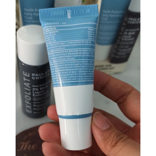 THEBLUERIBBON 30ML PAULA'S CHOICE SKIN PERFECTING 2% BHA LIQUID EXFOLIANT , YOUTH EXTENDING DAILY HYDRATING FLUID SPF 50