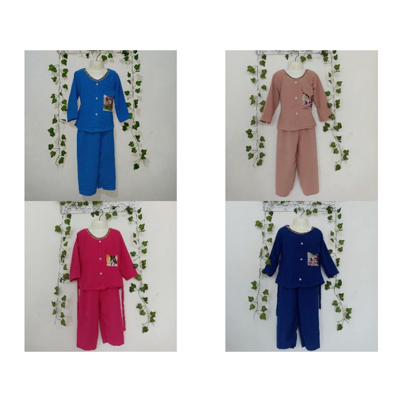 ONE SET / SETELAN ANAK EMBLEM VIRAL CRINKLE AIRFLOW
