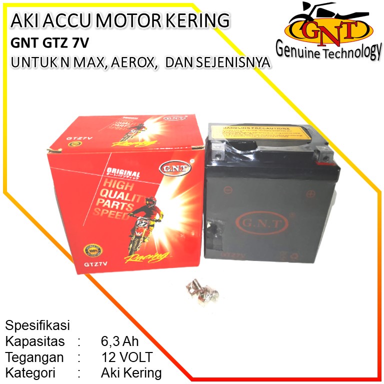 aki accu GTZ7V / aki untuk motor yamaha n max / accu motor n max / aki motor nmax / aki untuk motor 