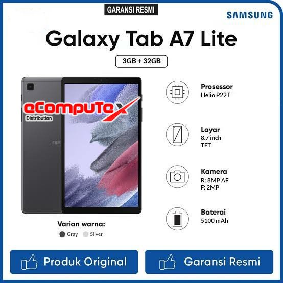 SAMSUNG GALAXY TAB A7 LITE T225 LTE 3 32GB GARANSI RESMI SEIN