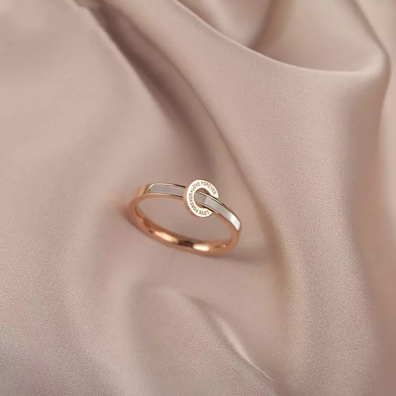 Cincin bulat Titanium Stainless Steel 316L anti karat harga grosir bisa bayar di tempat