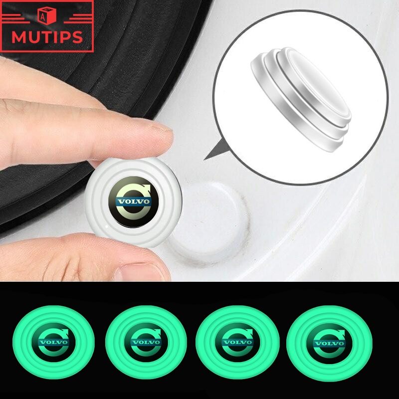 Volvo 4per8 /12 /16Pcs Baru Luminous Type Car Door Trunk Anti Shock Tabrak Pad Silikon Stiker Mengurangi Kebisingan Penyangga Untuk S80 XC90 XC60 S60 V60 XC40