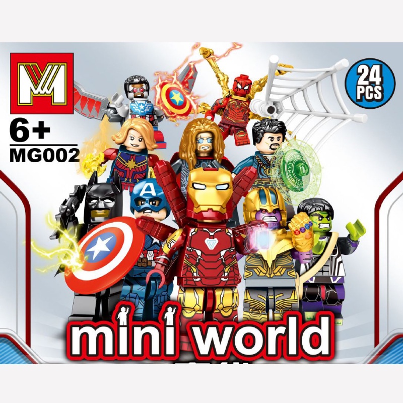 Mainan Bata Blind Bag Iron Man Ninja Naruto Spider-Man Marvel Minecraft Figure Blind Box Minifigure Sasuke Uchiha