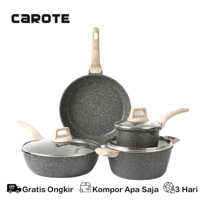 Carote Essential Woody Antilengket Peralatan Masak 4PCS Peralatan Dapur