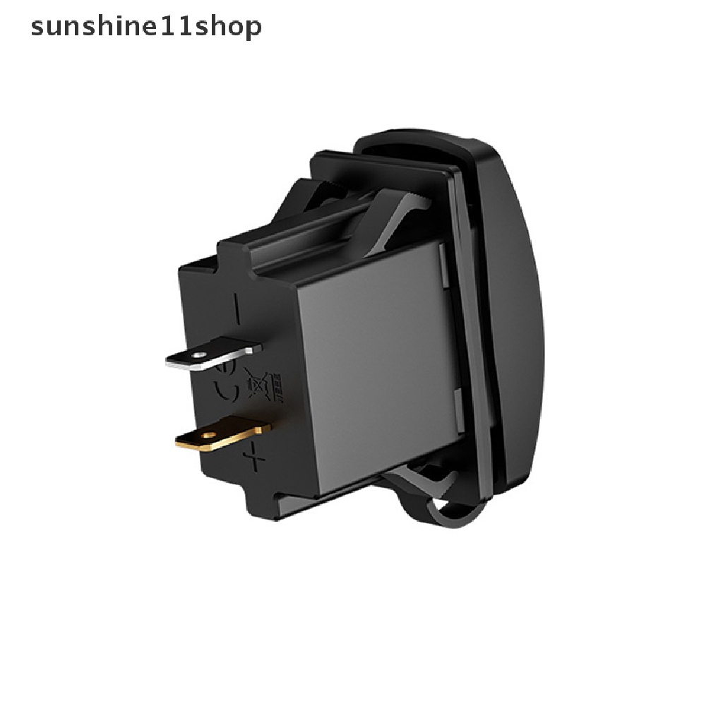 Sho 3.1A Dual USB Charger Socket Rocker Switch 2port Mini Auto Charger Adapter Untuk Mobil Perahu Truk RV Kendaraan Laut Stopkontak Tahan Air N