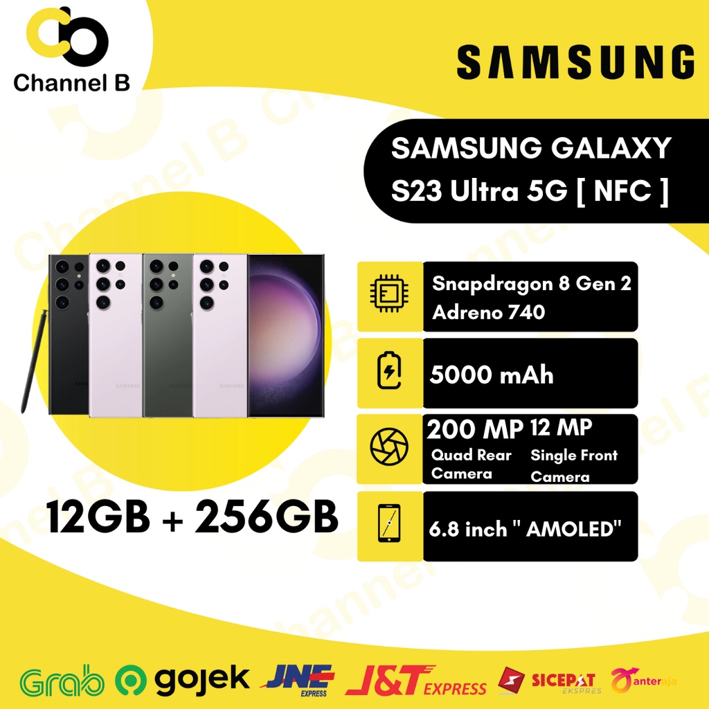 Samsung Galaxy S23 Ultra 5G [NFC] - Smartphone ( RAM 12GB + 256GB ) - Garansi Resmi