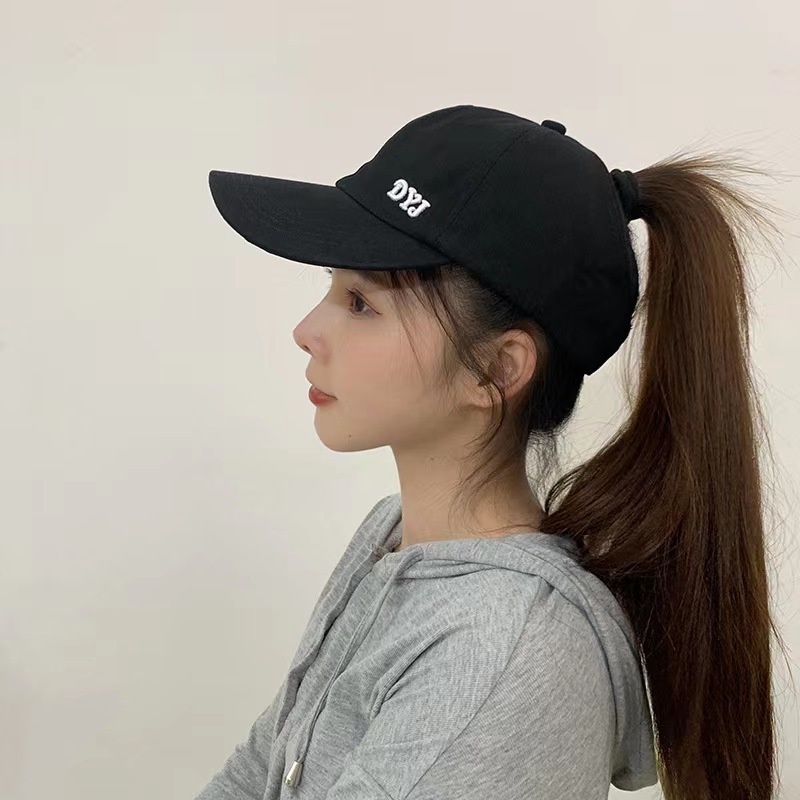Topi Kosong Musim Panas Baru Outdoor Sunshade Big Brim Hat Versi Korea Ekor Kuda Tinggi Topi Baseball Topi Matahari Unisex Warna Solid Visor Hats