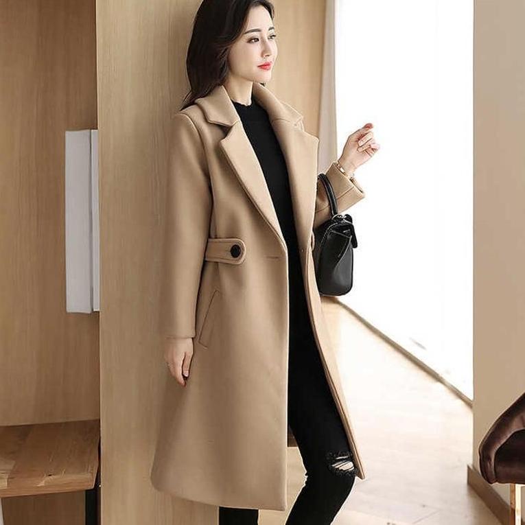 LANGSUNG ATC IMPORT WOMAN WINTER AUTUMN WOOLEN COAT MIRAE JAKET PANJANG WANITA BAHAN WOL MUSIM DINGI