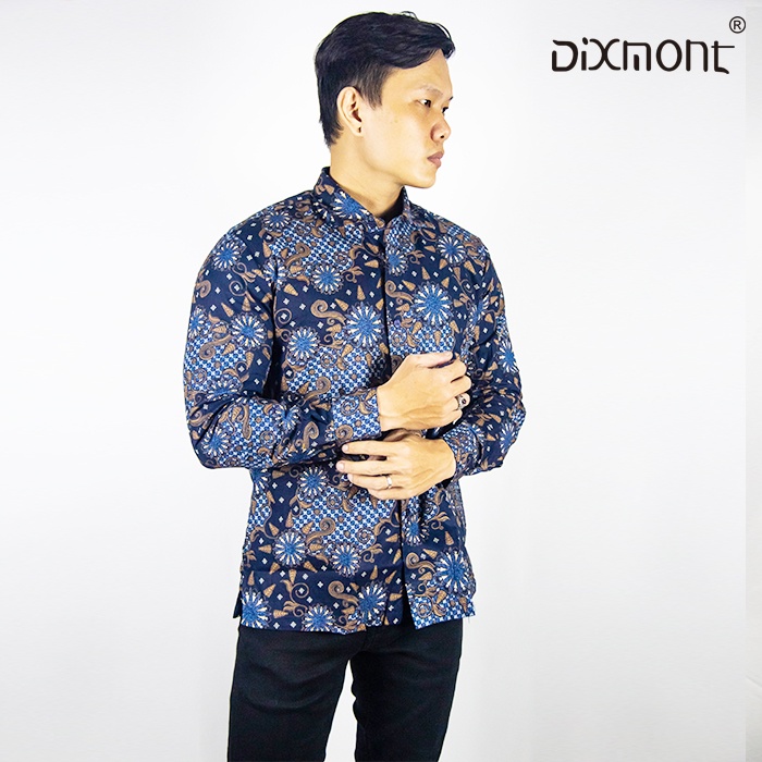 Dixmont Kemeja Pria Batik Panjang Hem BL00722