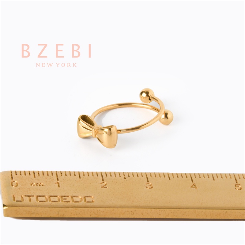 Bzebi Cincin Emas Berlian 18k, Cincin Terbuka Dapat Disesuaikan, Anti Karat, Gaya Korea, Aksesoris Fashion Wanita, Aksesoris Sehari-Hari, Perhiasan Premium, Hadiah Ulang Tahun Dengan Box 1141r