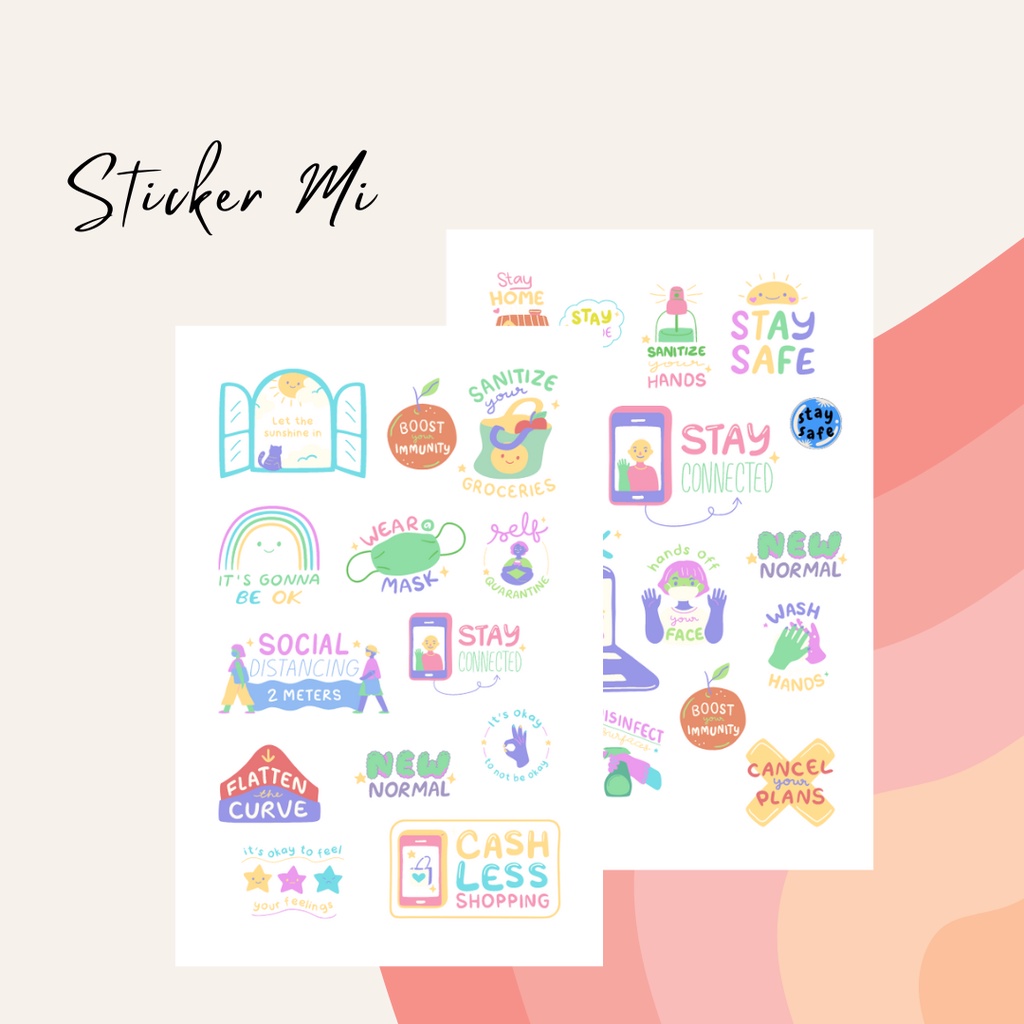 

[STAY AT HOME ] STIKER AESTHETIC ANTI AIR GLOSSY 135 GSM